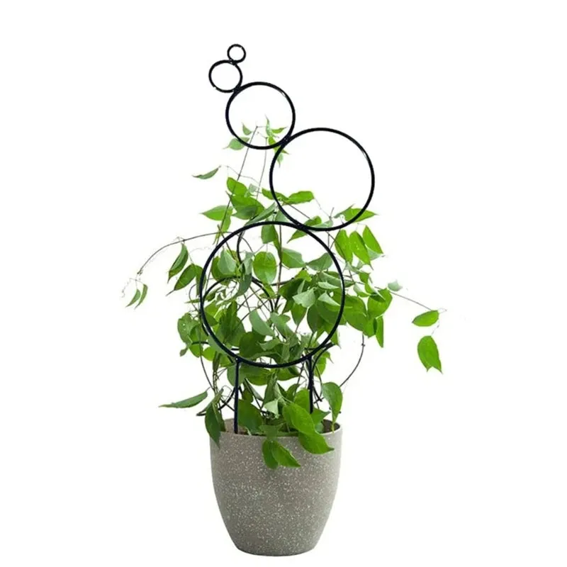 14” Round Climbing Vine Trellis Metal Iron Plant Support Frame Garden Balcony Plant Flower Trellis Vegetables Bracket