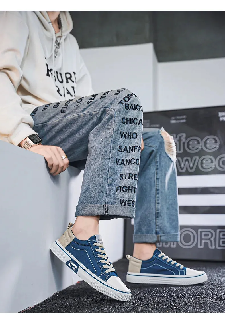 2025 Men's Breathable Canvas Skate Shoes 48 Size