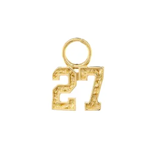 7mm Any Jersey Number Earring Charm  in 14k Yellow Gold
