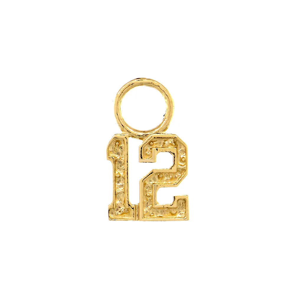 7mm Any Jersey Number Earring Charm  in 14k Yellow Gold