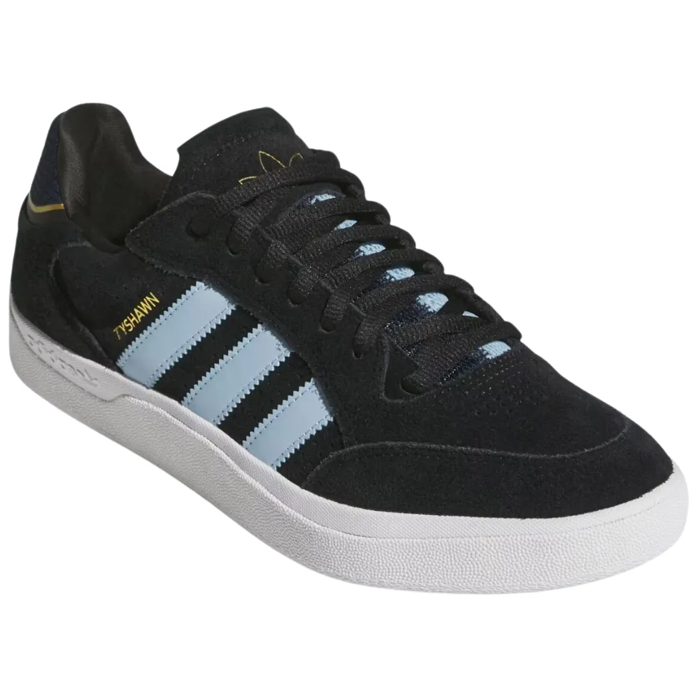 Adidas Tyshawn Low Suede Skate Shoes | Core Black, Clear Sky & Collegiate Navy