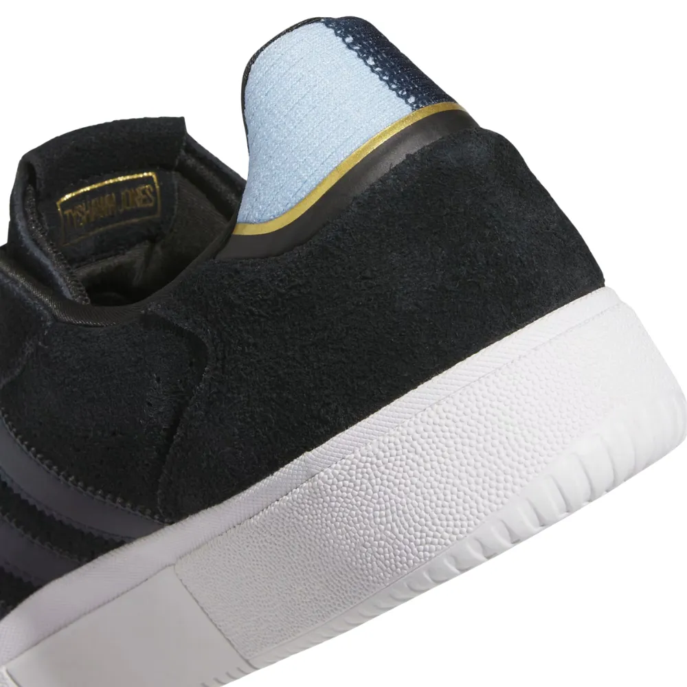 Adidas Tyshawn Low Suede Skate Shoes | Core Black, Clear Sky & Collegiate Navy