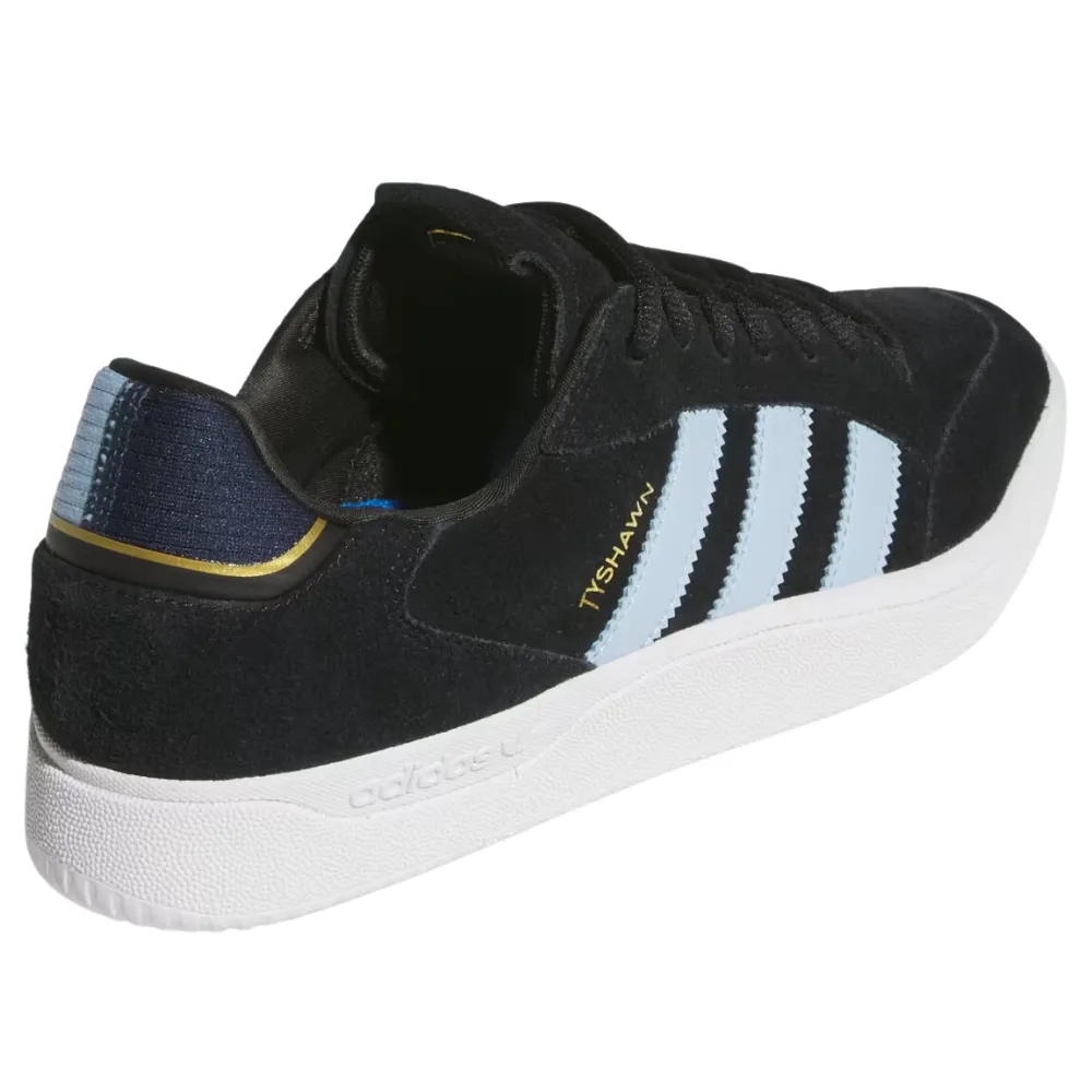 Adidas Tyshawn Low Suede Skate Shoes | Core Black, Clear Sky & Collegiate Navy