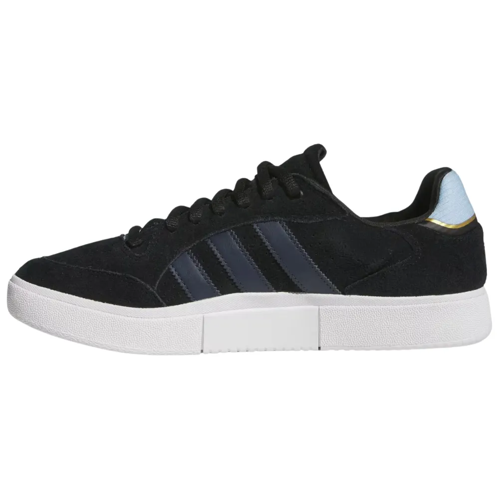 Adidas Tyshawn Low Suede Skate Shoes | Core Black, Clear Sky & Collegiate Navy