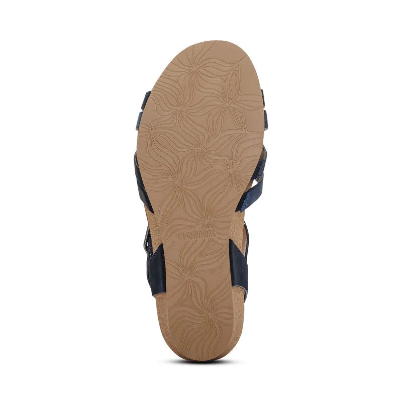 AETREX NOELLE NAVY ARCH SUPPORT WEDGE