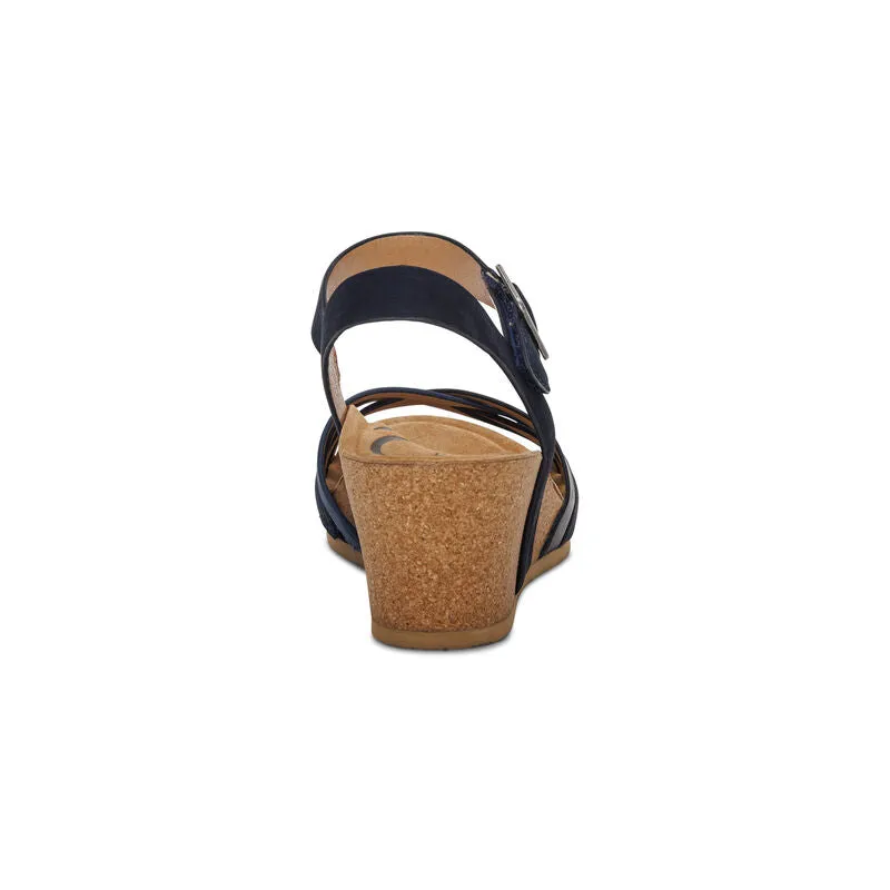 AETREX NOELLE NAVY ARCH SUPPORT WEDGE