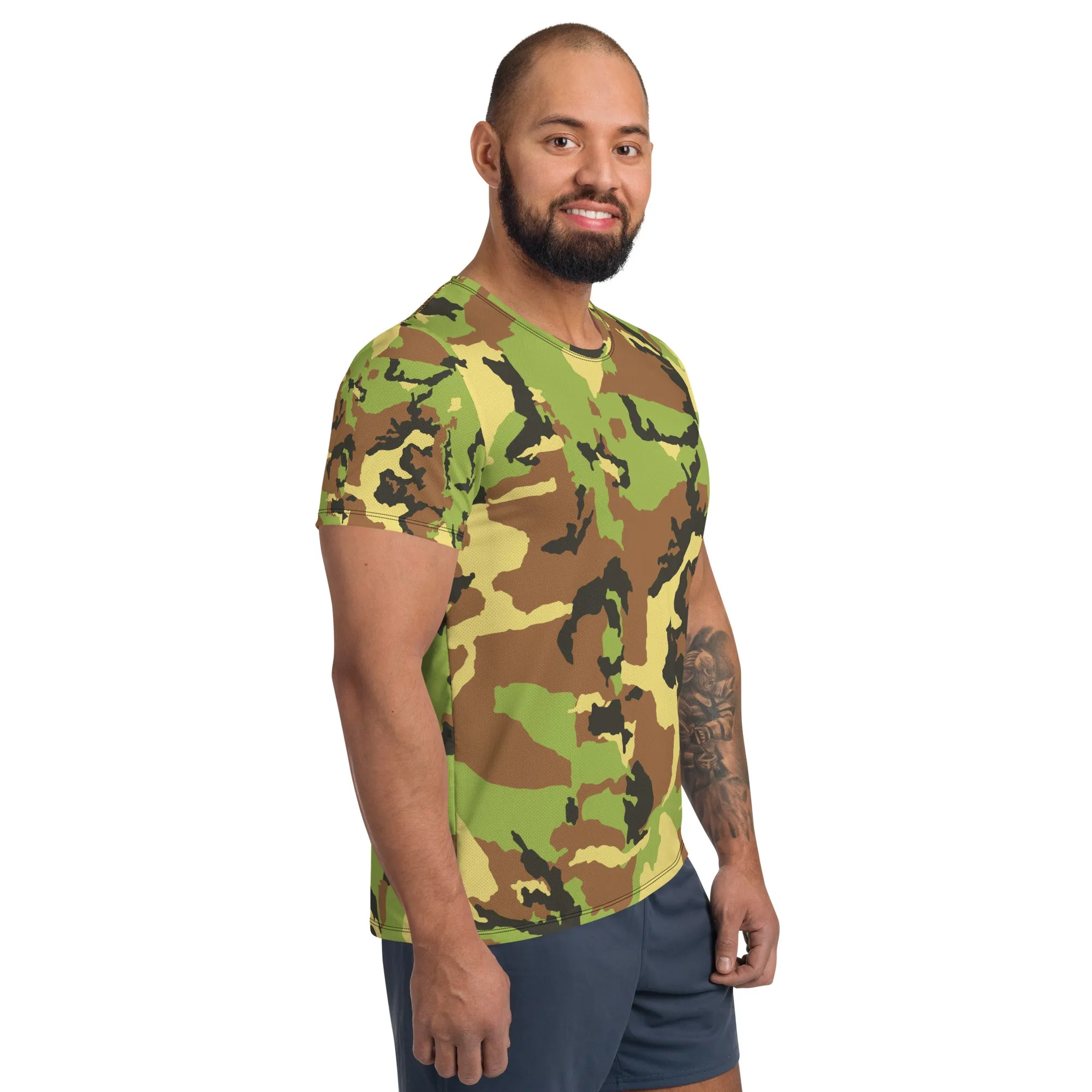 All-Over Print Men's Athletic T-shirt, Military T Shirt Small to 3 XL