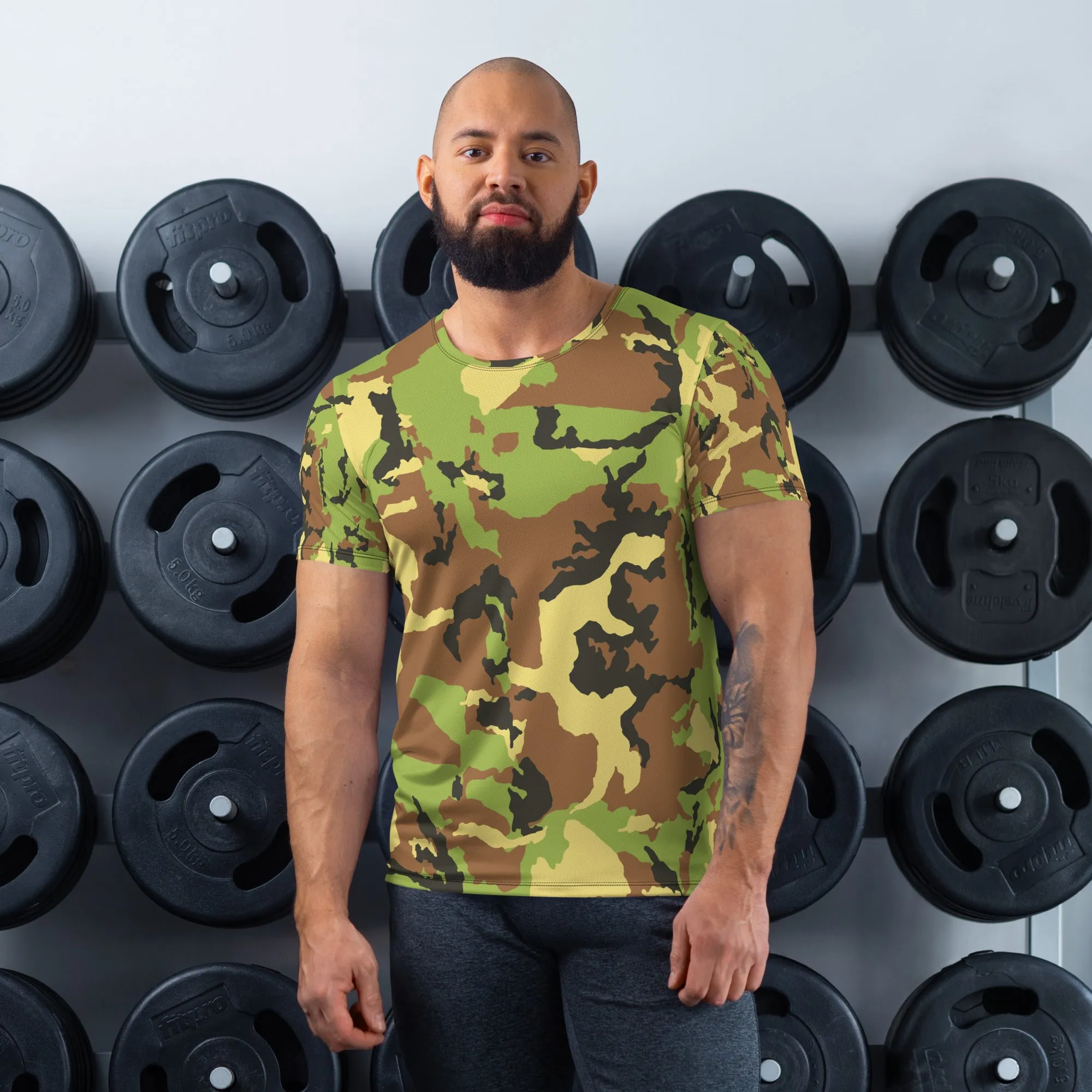 All-Over Print Men's Athletic T-shirt, Military T Shirt Small to 3 XL