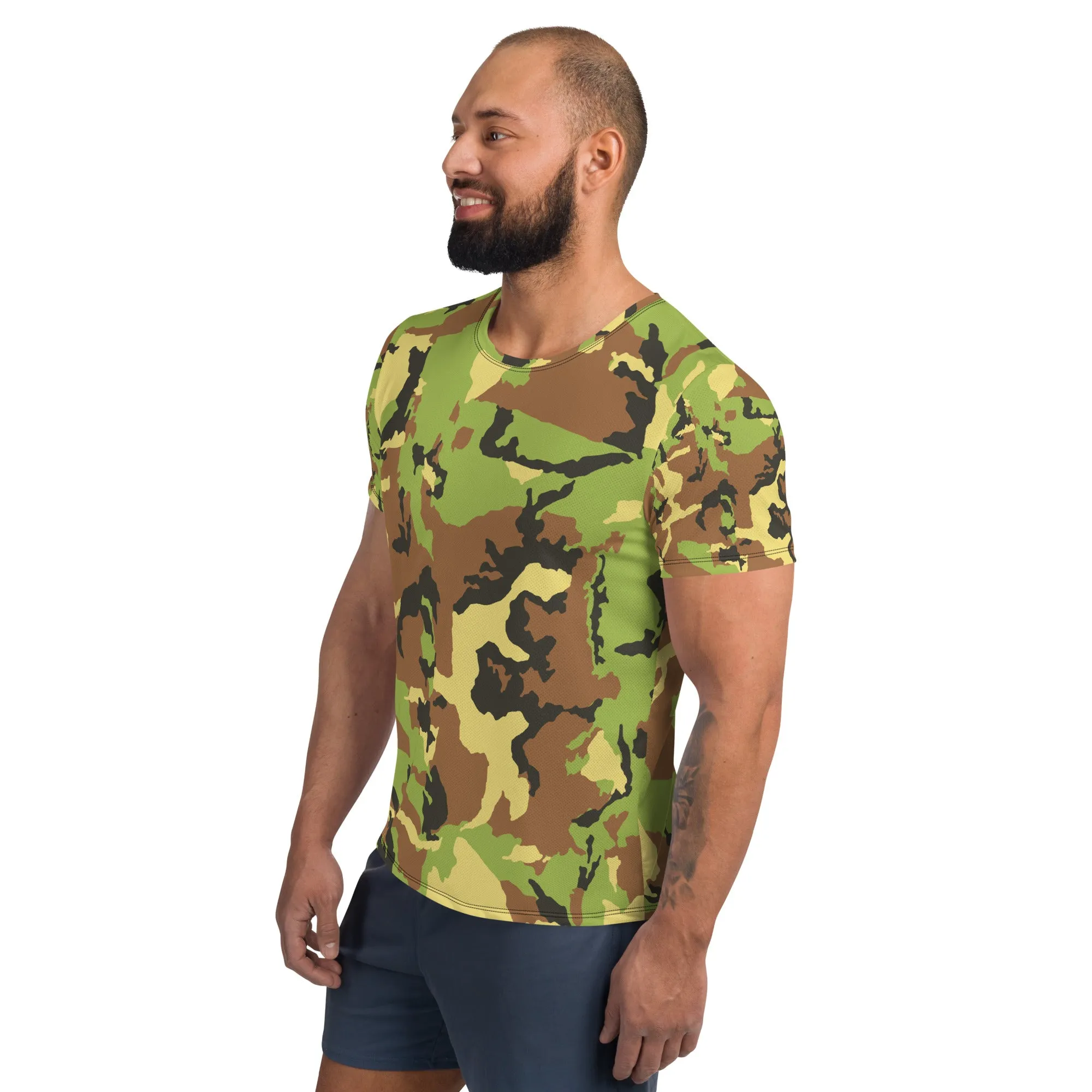 All-Over Print Men's Athletic T-shirt, Military T Shirt Small to 3 XL