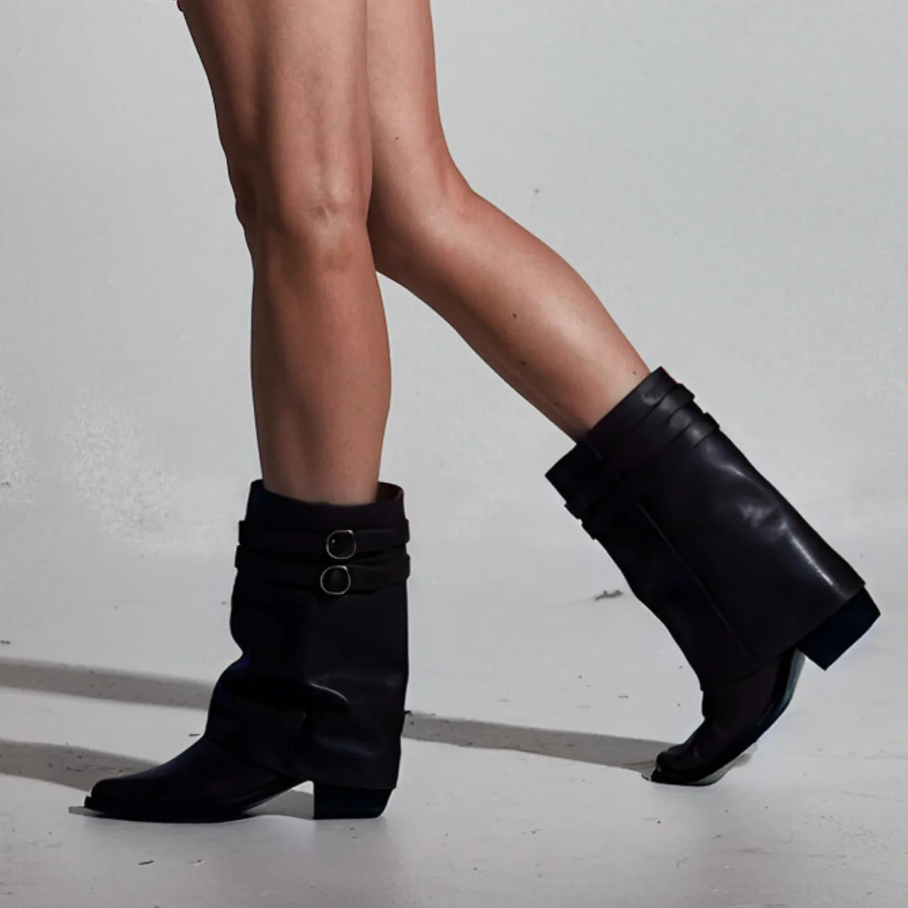 Alma Foldover Leather Boots
