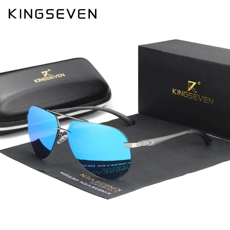 Aluminum Magnesium Polarized Rimless Lens Sunglasses