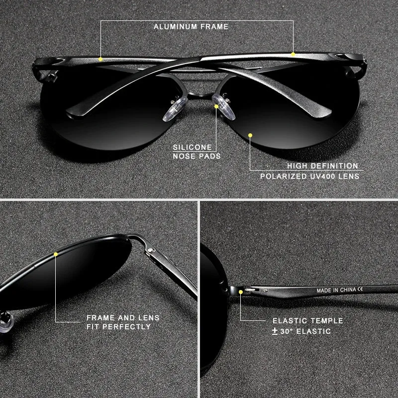 Aluminum Magnesium Polarized Rimless Lens Sunglasses
