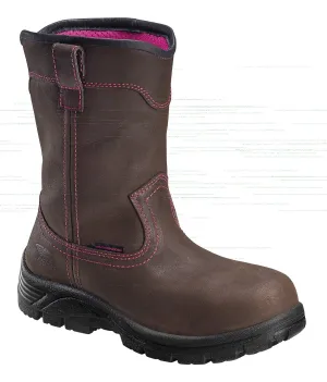 Avenger Womens Composite Toe EH WP Wellington M Brown Leather Boots