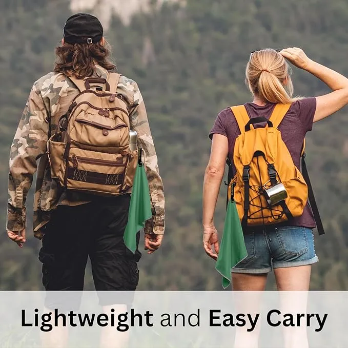 Backpacking Ultralight Quick Dry Microfiber Soft Fast Drying Hand and Face Towel Wash Cloth Camping Yoga Hiking Active Lifestyle Small (Green)