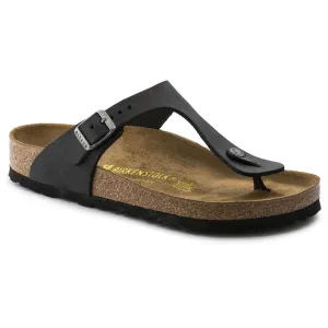 BIRKENSTOCK GIZEH BLACK OILED LEATHER