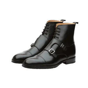 Black double Buckle Boots