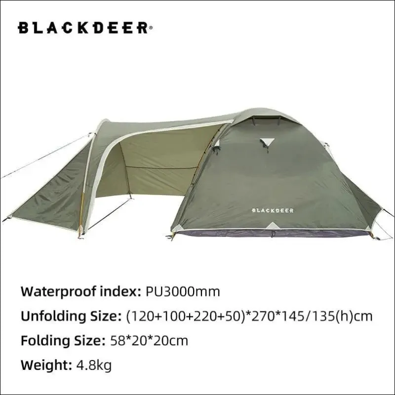 Blackdeer archeos 4 season tent - waterproof, double layer, 2-3 people backpacking tent for winter,