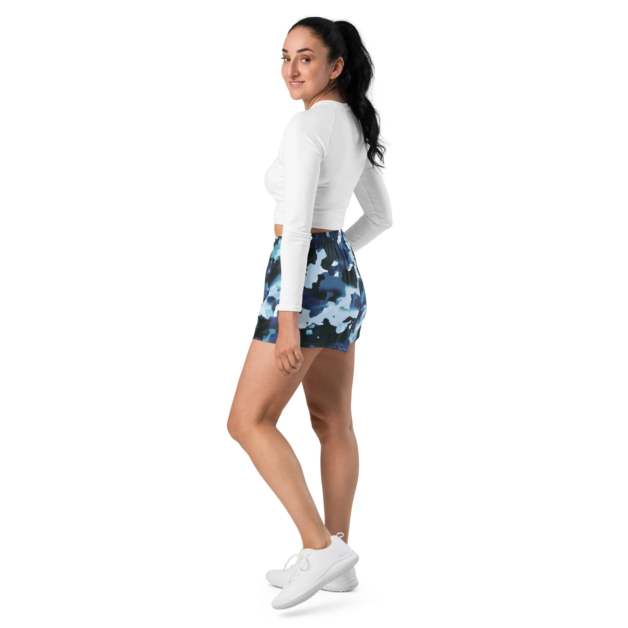 Blue Camo Athletic Shorts