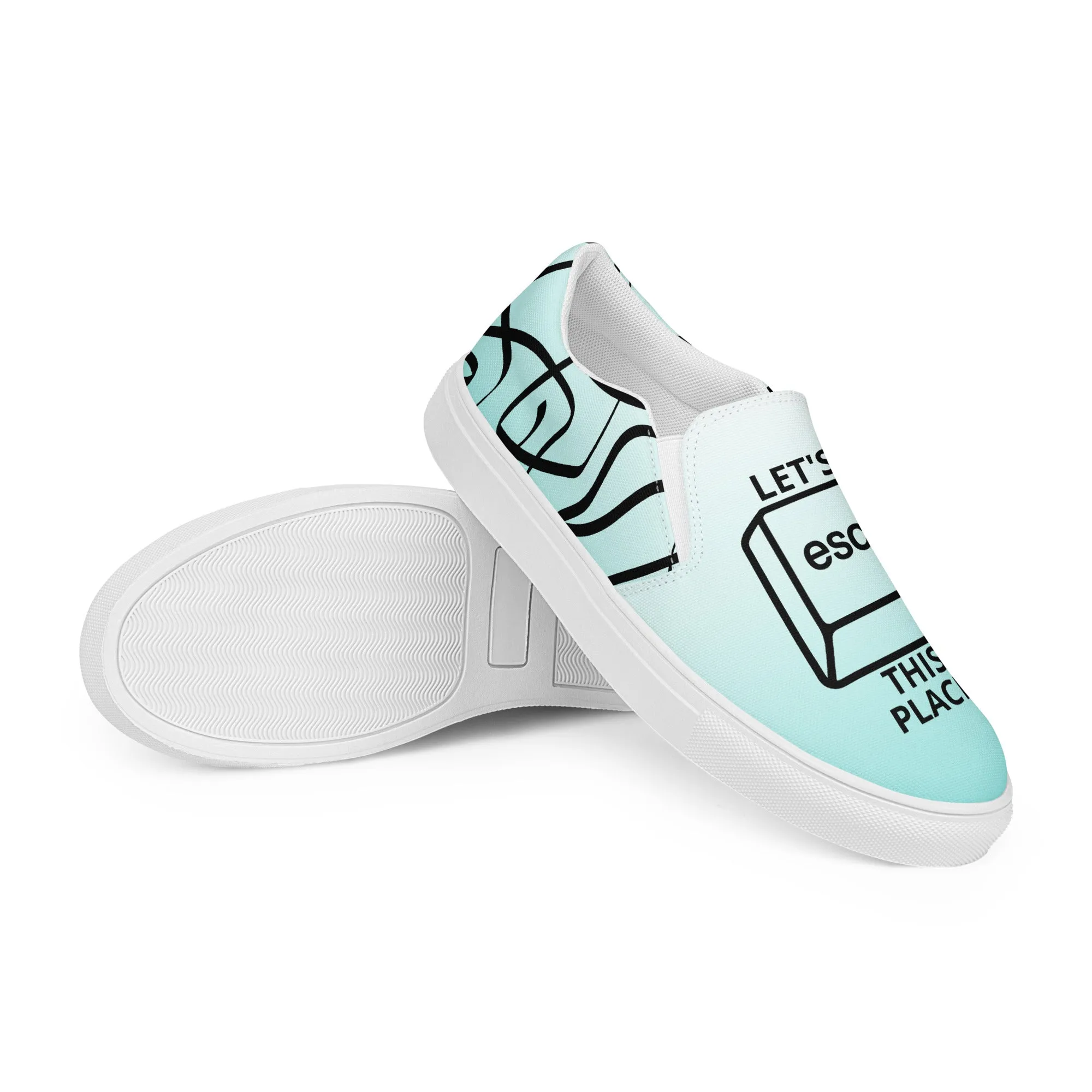 Blue Feelings - Men's Canvas Slip-On Sneakers