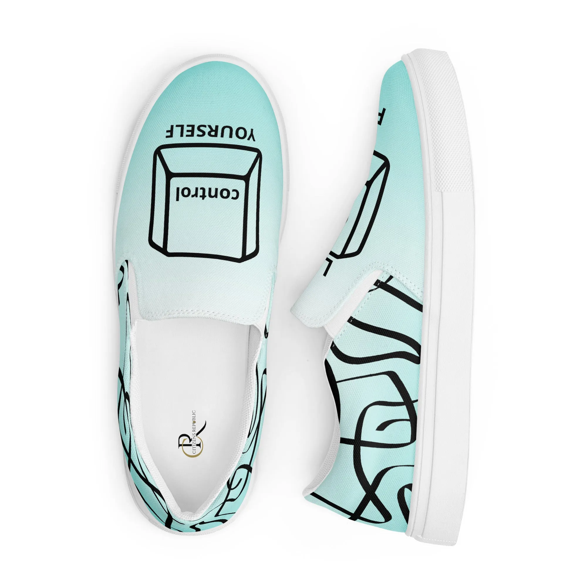 Blue Feelings - Men's Canvas Slip-On Sneakers