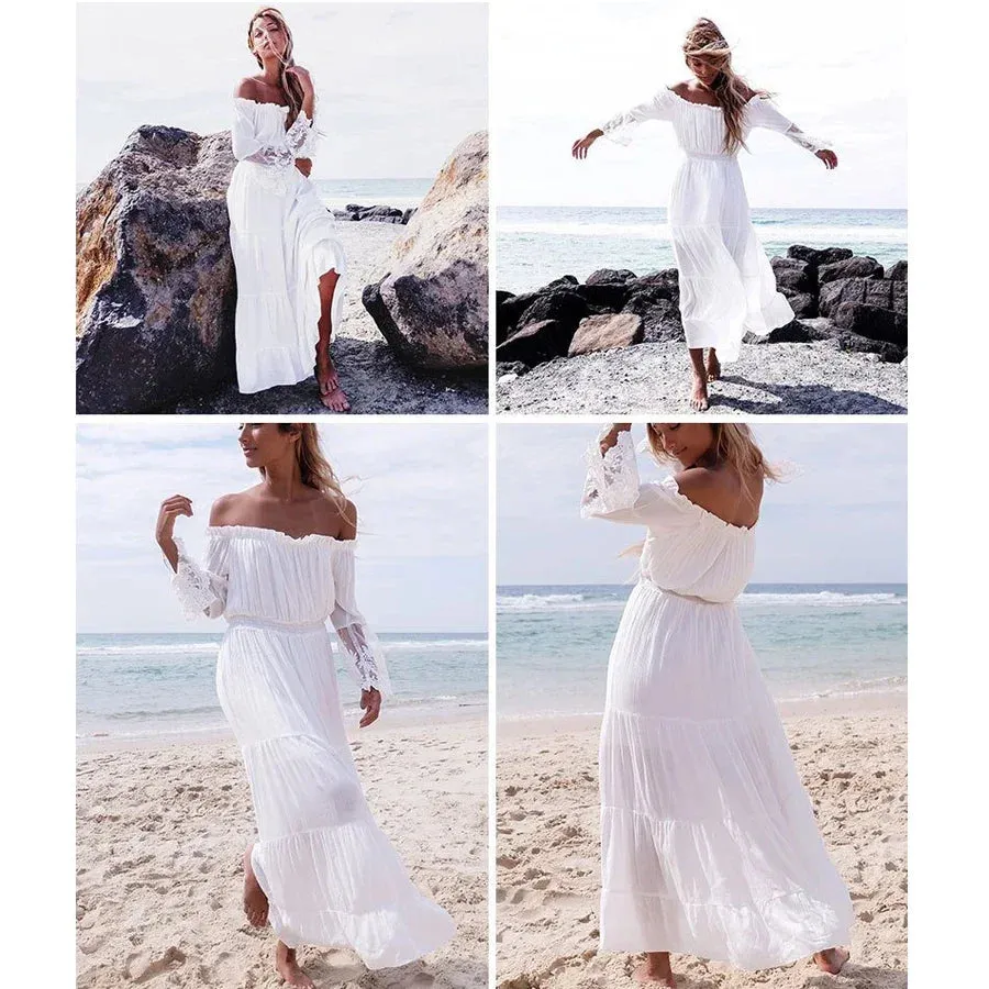 Boho Off-Shoulder Lace Dress