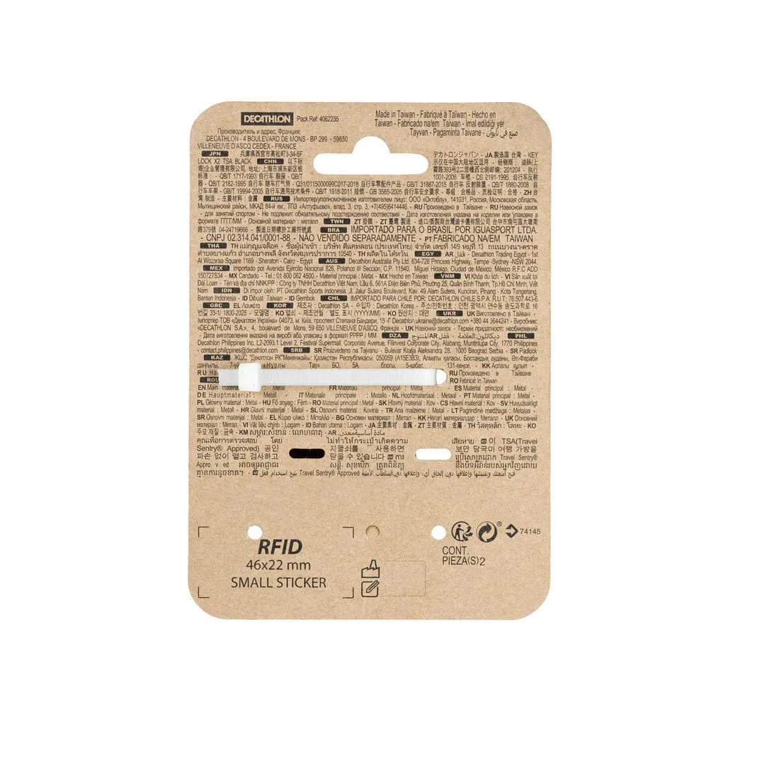 Cadenas à clés de trekking voyage TRAVEL TSA noir x2