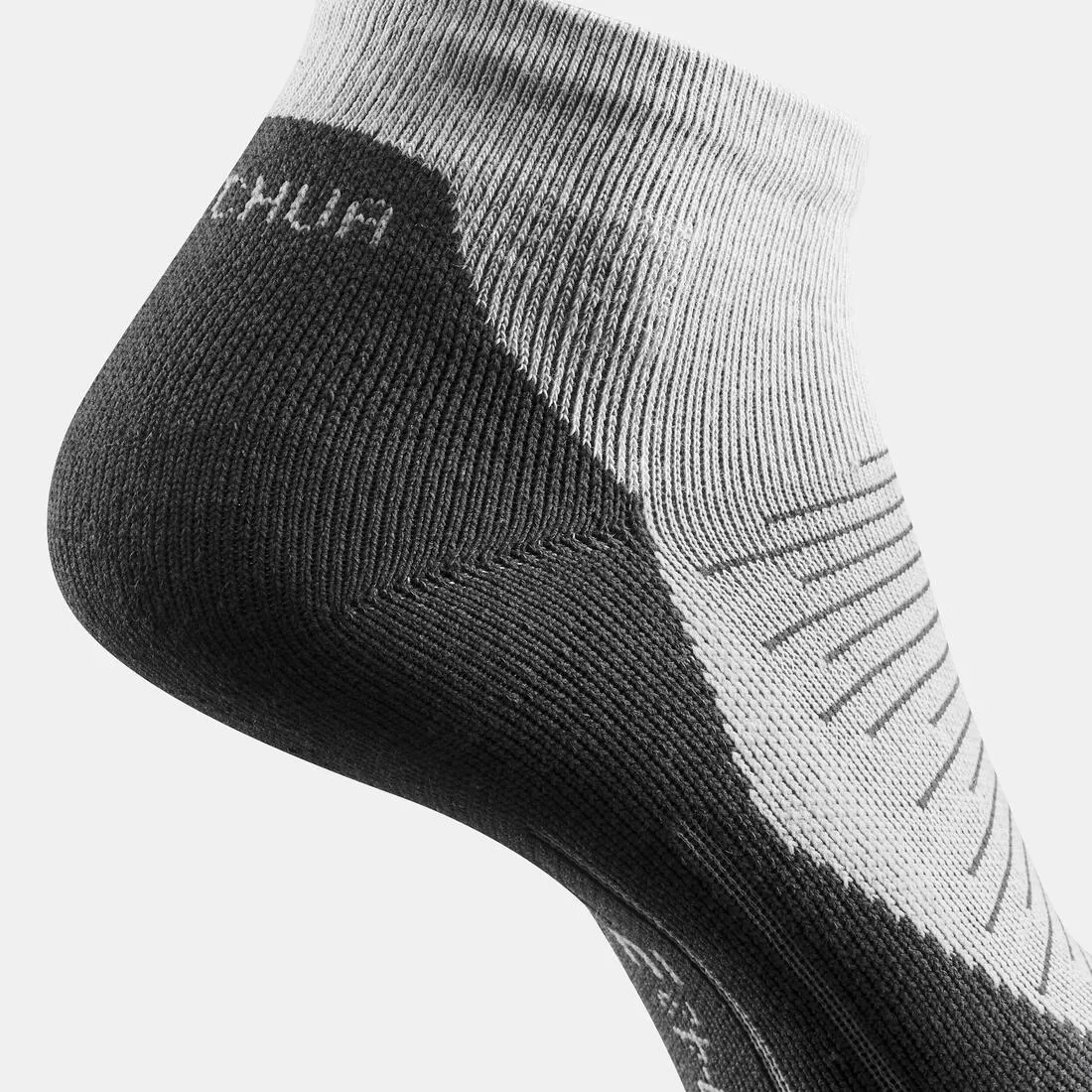 Chaussette Hike 100 Mid - Corail et Gris- Lot de 2 paires