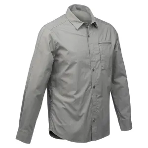 Chemise de trek voyage - TRAVEL 500 MODUL manches longues kaki homme
