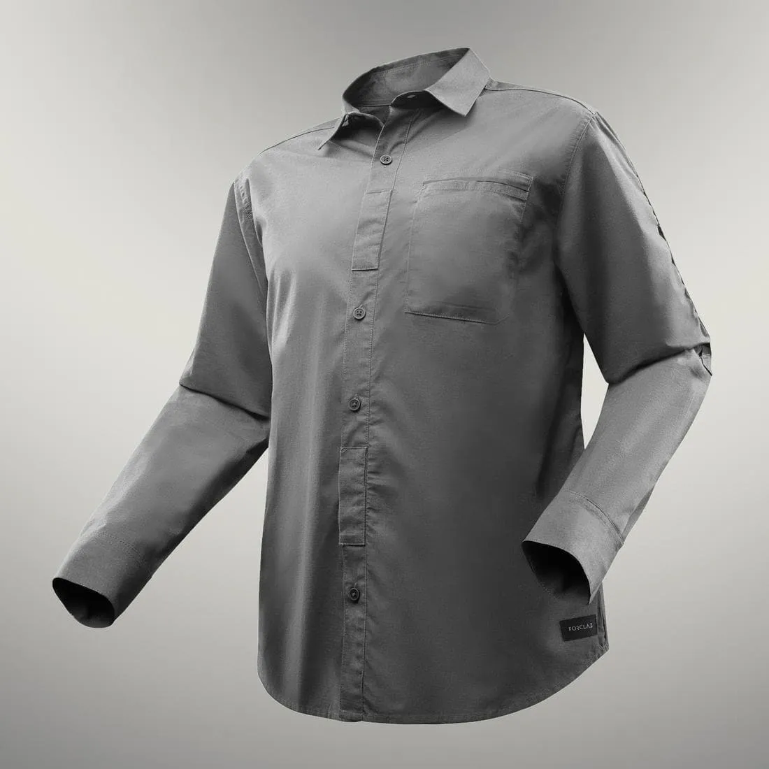 Chemise de trek voyage - TRAVEL 500 MODUL manches longues kaki homme