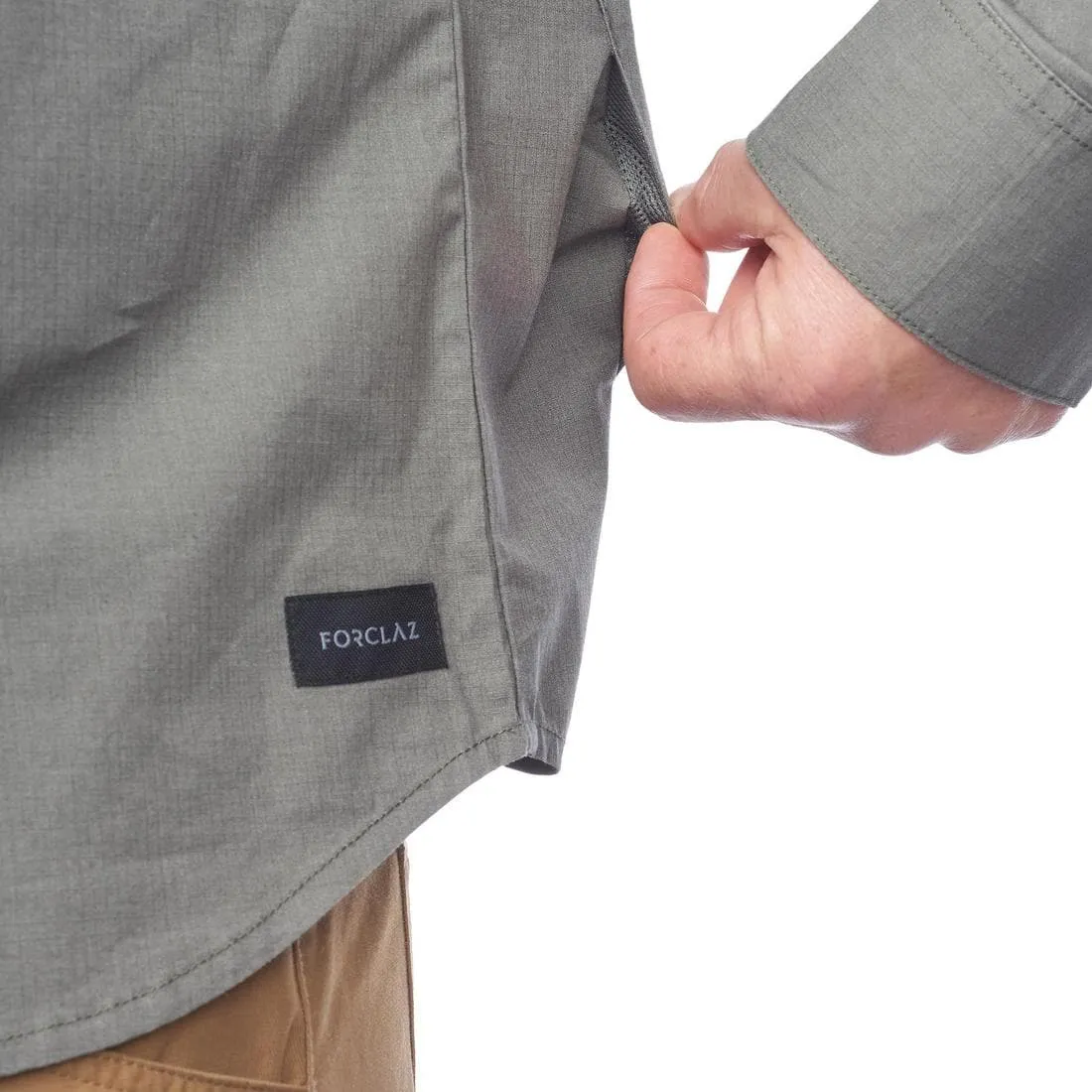 Chemise de trek voyage - TRAVEL 500 MODUL manches longues kaki homme