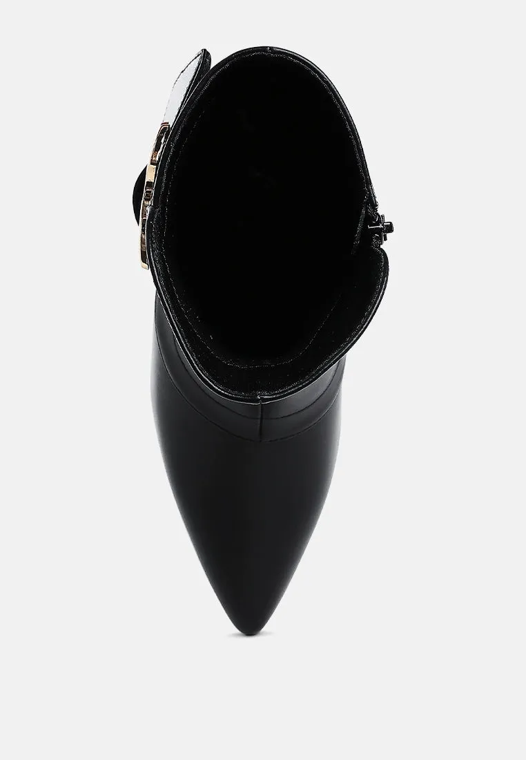 Chunky Buckle Strap Ankle Boots By RUW