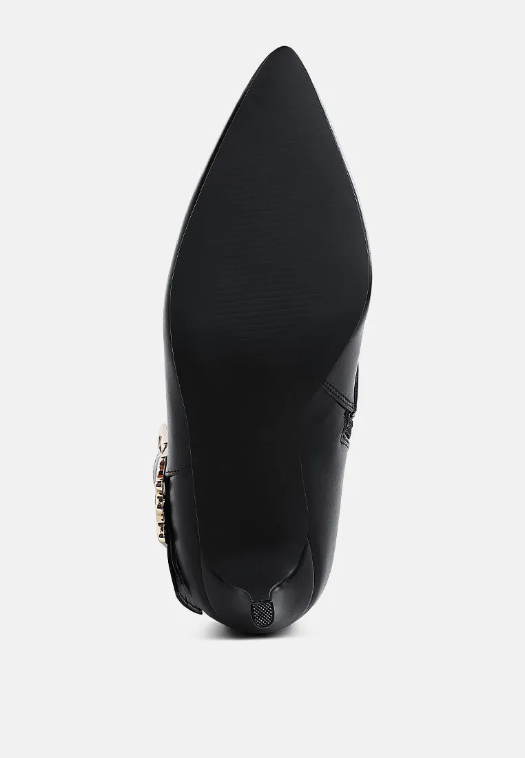 Chunky Buckle Strap Ankle Boots By RUW
