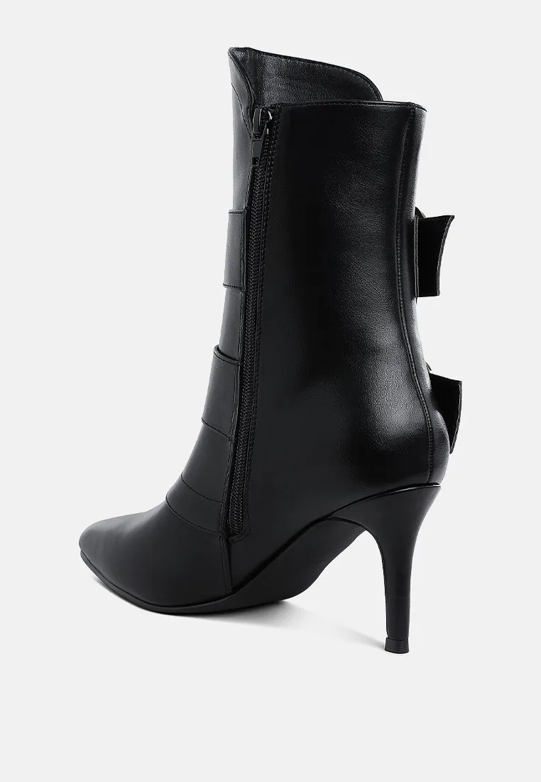 Chunky Buckle Strap Ankle Boots By RUW