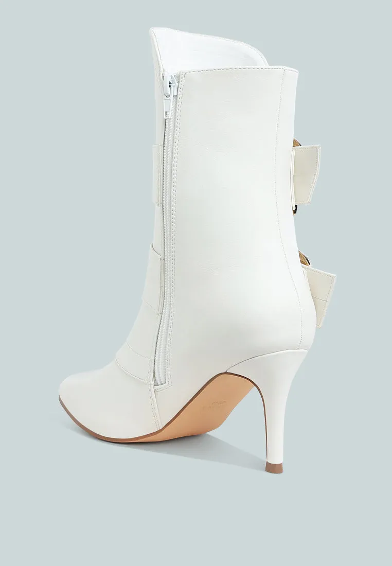 Chunky Buckle Strap Ankle Boots By RUW