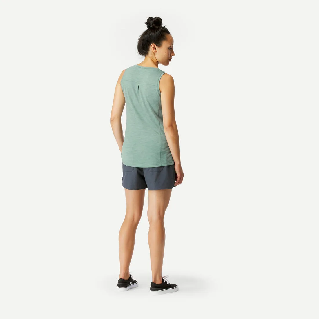 Débardeur laine mérinos de trek voyage - travel 500 corail femme