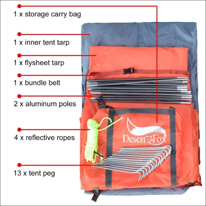 Desert&fox backpacking camping tent, lightweight 1-3 person tent double layer waterproof portable