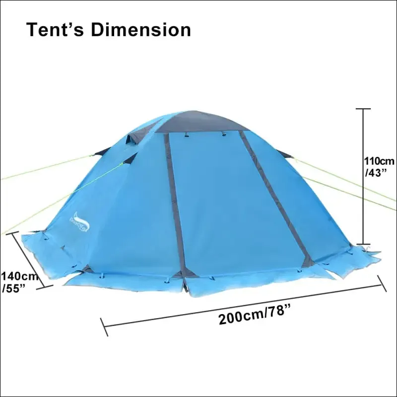 Desert&fox winter tent with snow skirt 2 person aluminum pole tent lightweight backpacking tent