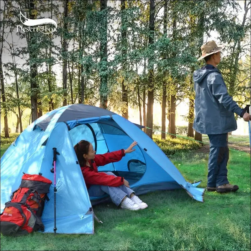 Desert&fox winter tent with snow skirt 2 person aluminum pole tent lightweight backpacking tent