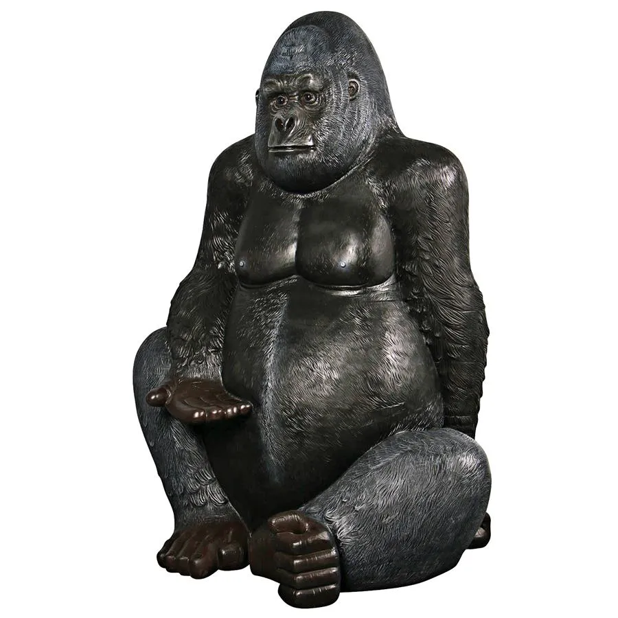 Design Toscano- Grande Scale Male Silverback Gorilla Photo Op Statue