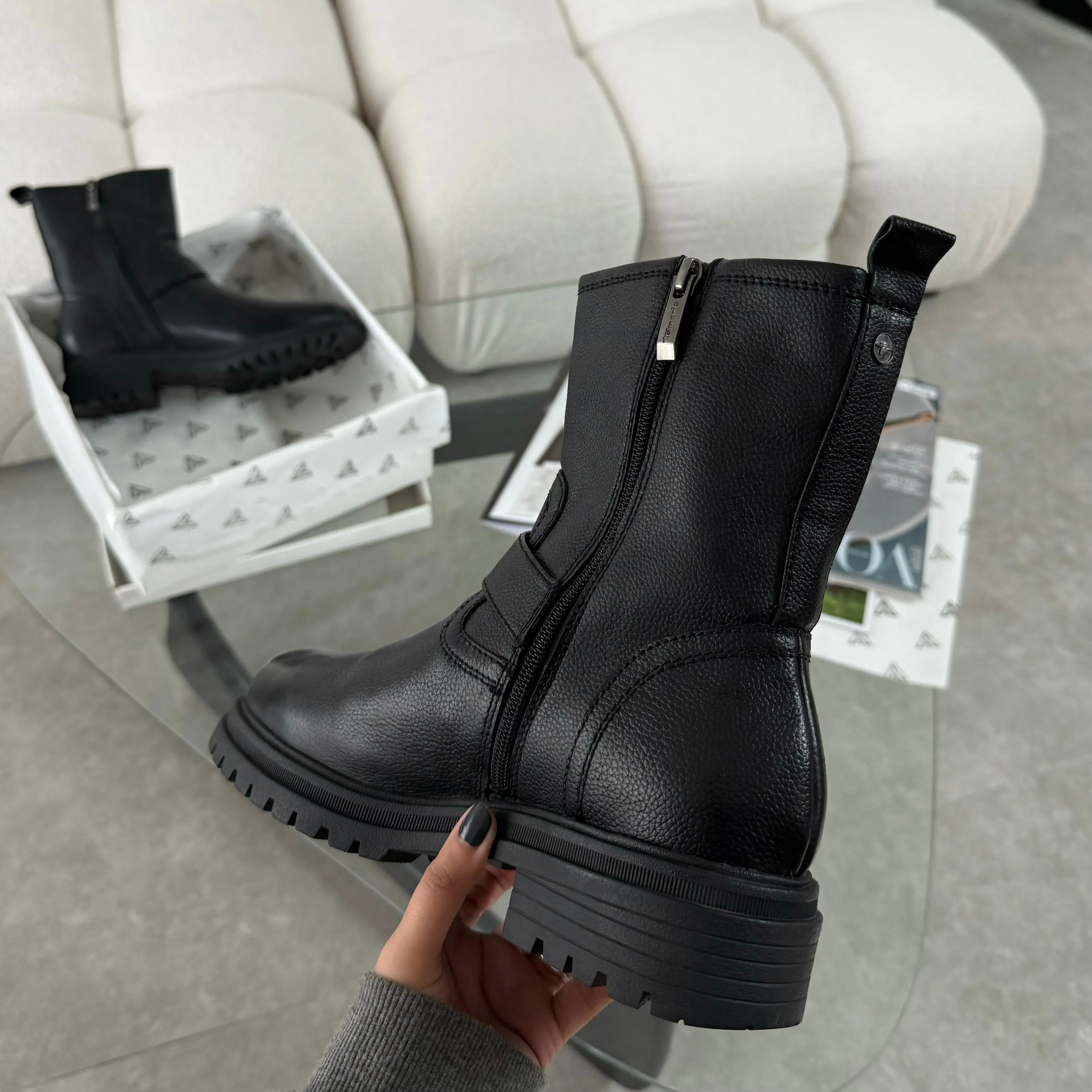 Double buckle biker boots