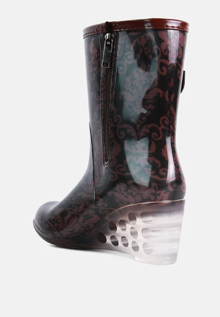 Drench Clear Wedge Rainboots By Ruw