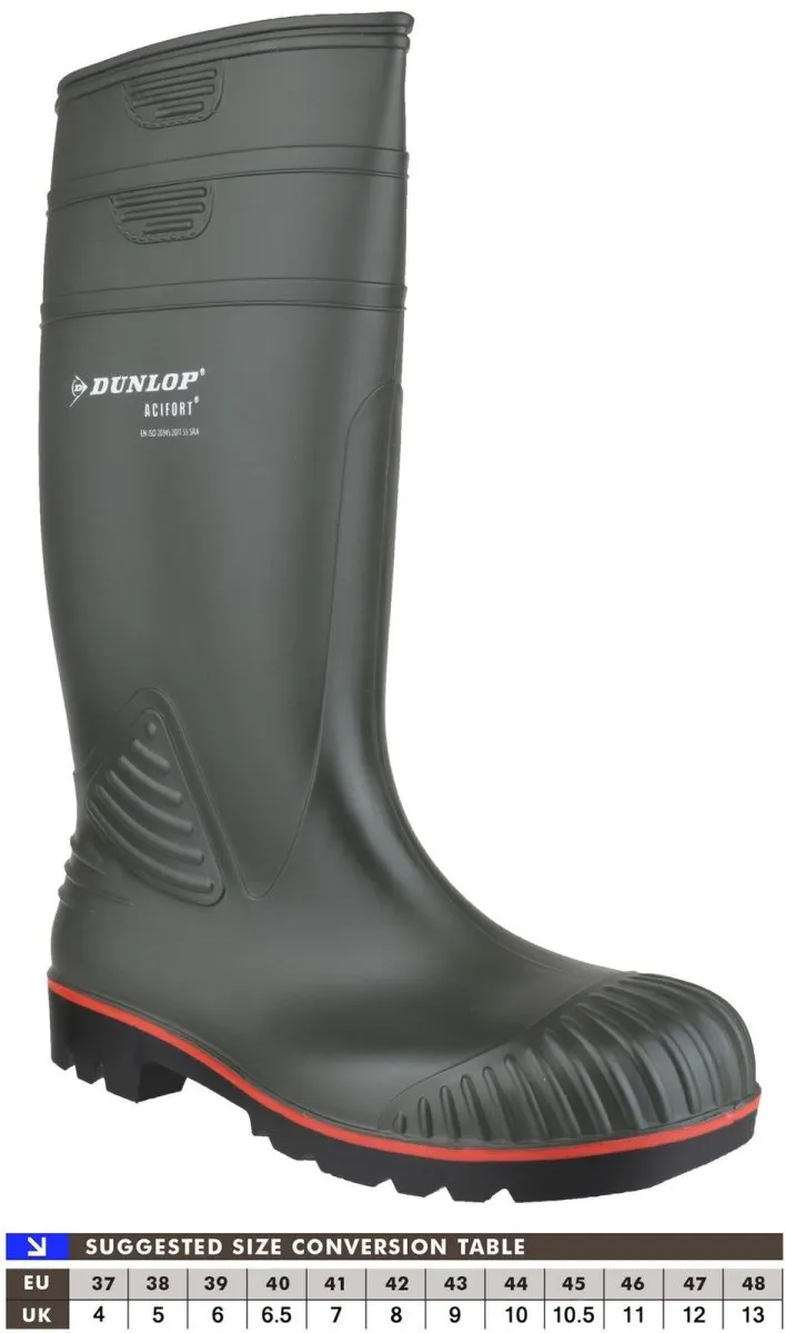 Dunlop Acifort Heavy Duty Full Safety Mens Wellington Boots