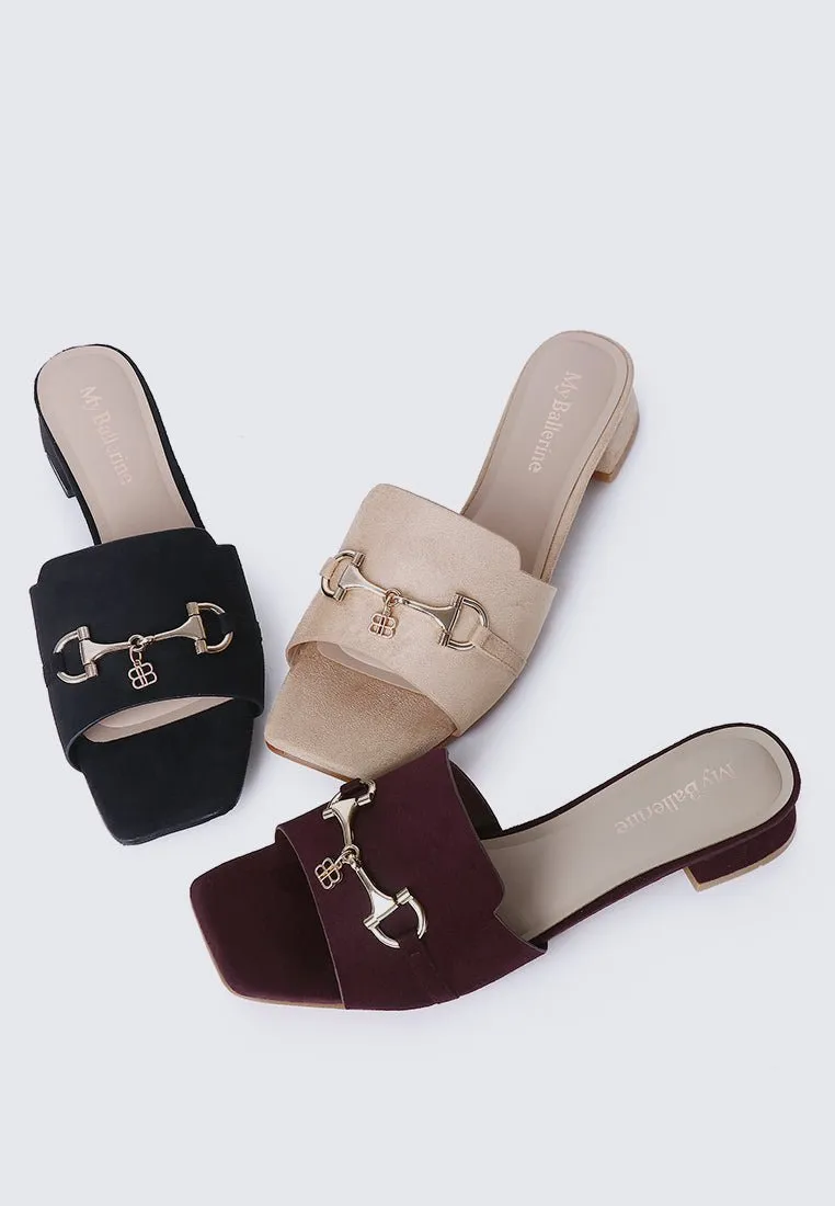 Ebony Comfy Sandals In Maroon