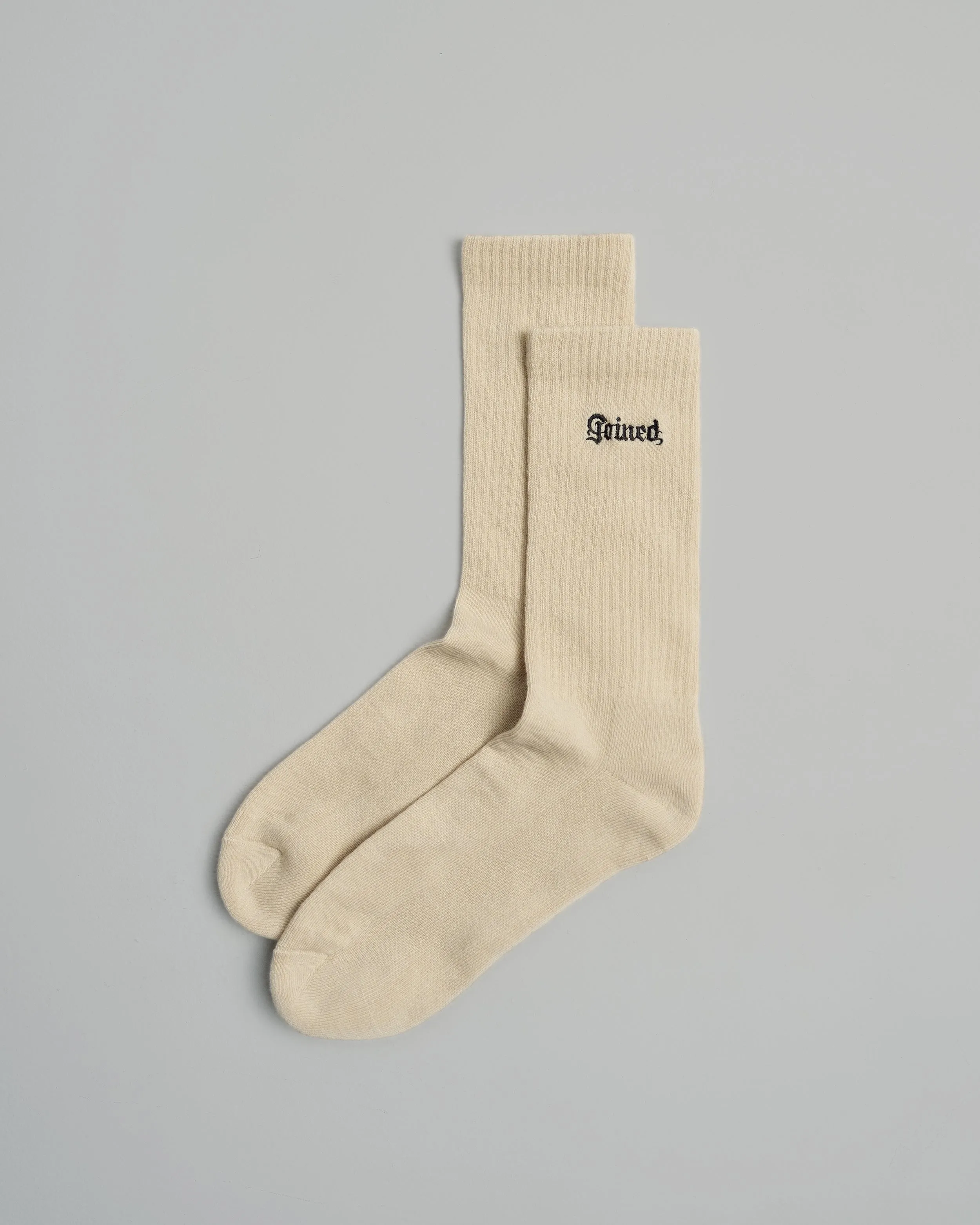 Embroidery Gothic Font Crew Socks