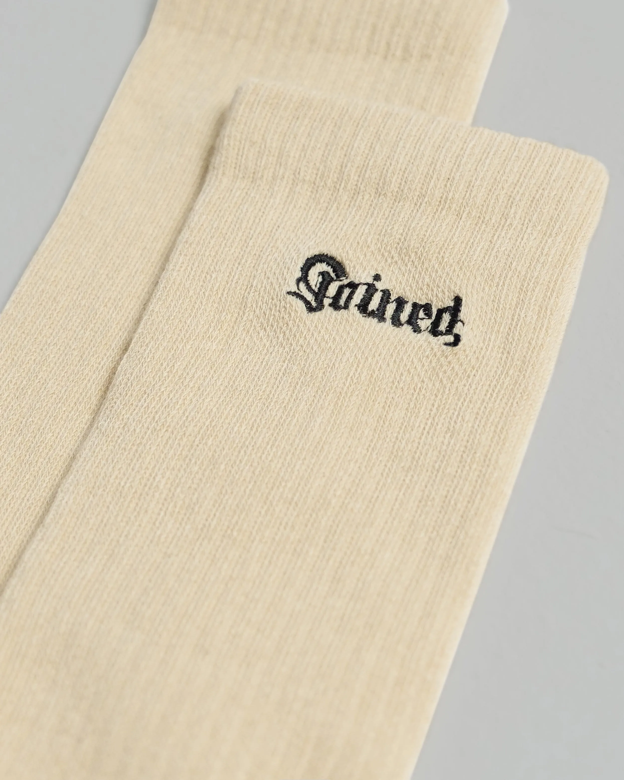 Embroidery Gothic Font Crew Socks