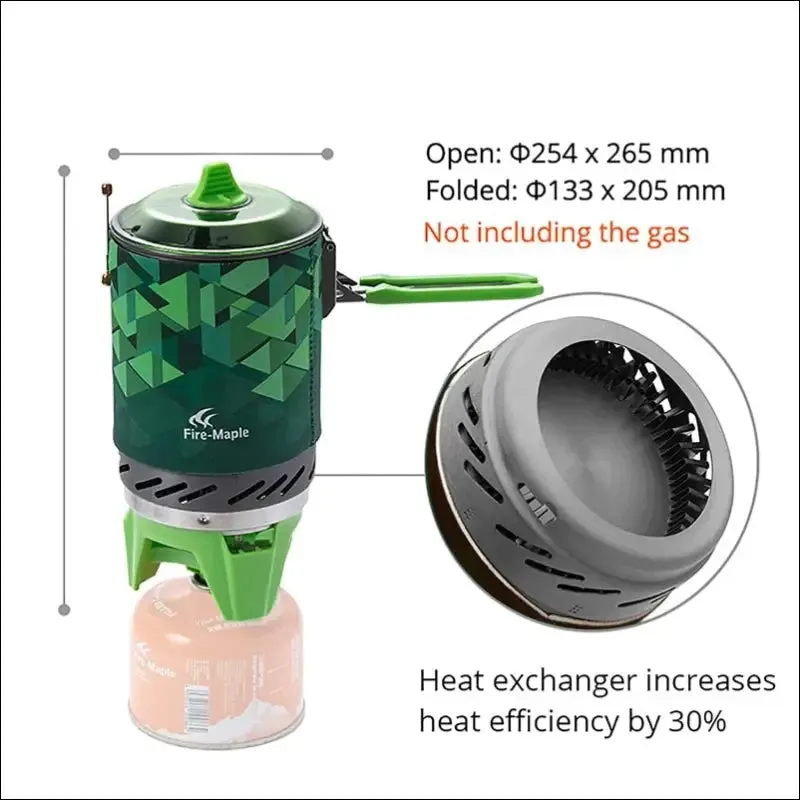 Fire maple x2 outdoor gas stove burner tourist portable cooking system with heat exchanger pot
