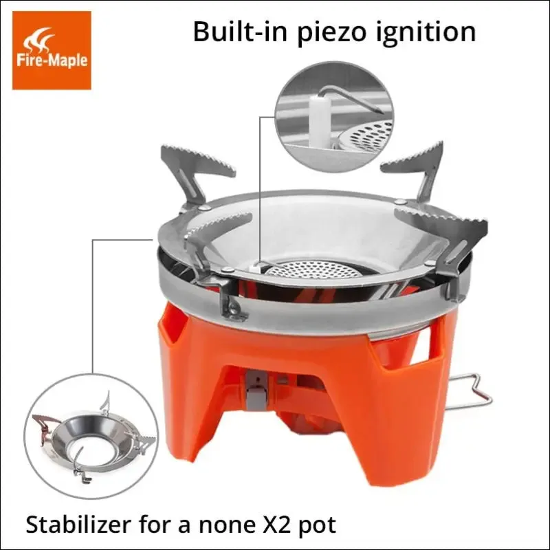 Fire maple x2 outdoor gas stove burner tourist portable cooking system with heat exchanger pot