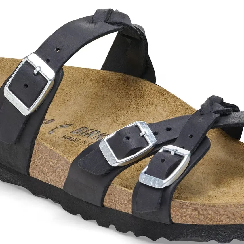 Franca Braided Oiled Leather - Black - Women's