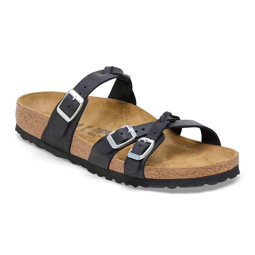 Franca Braided Oiled Leather - Black - Women's