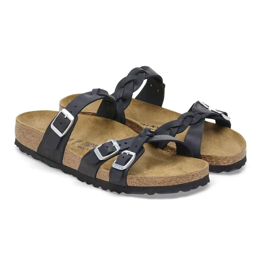 Franca Braided Oiled Leather - Black - Women's